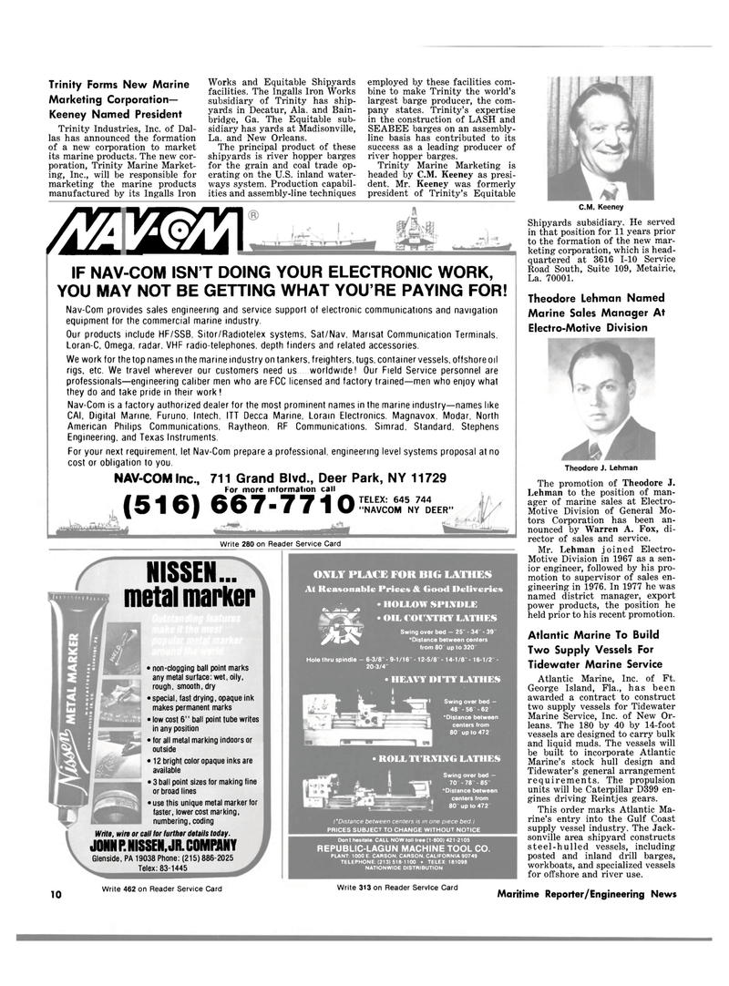 Maritime Reporter Magazine, page 8,  Apr 15, 1981