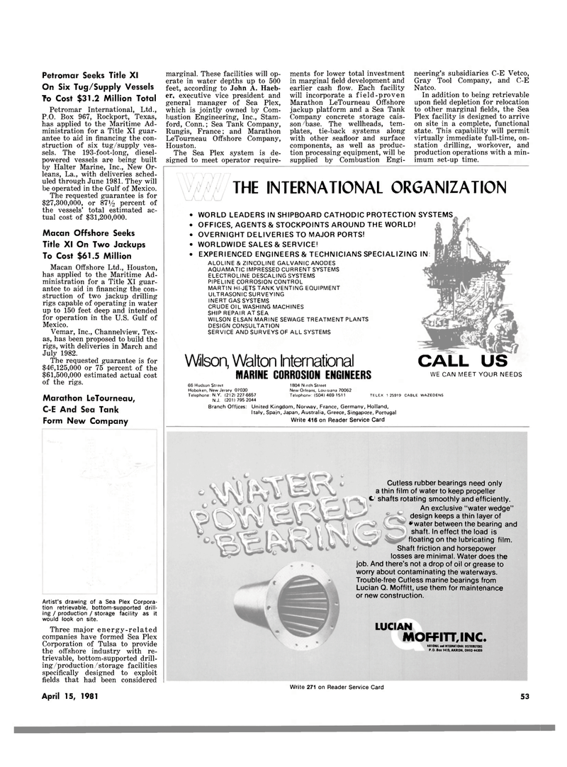 Maritime Reporter Magazine, page 51,  Apr 15, 1981