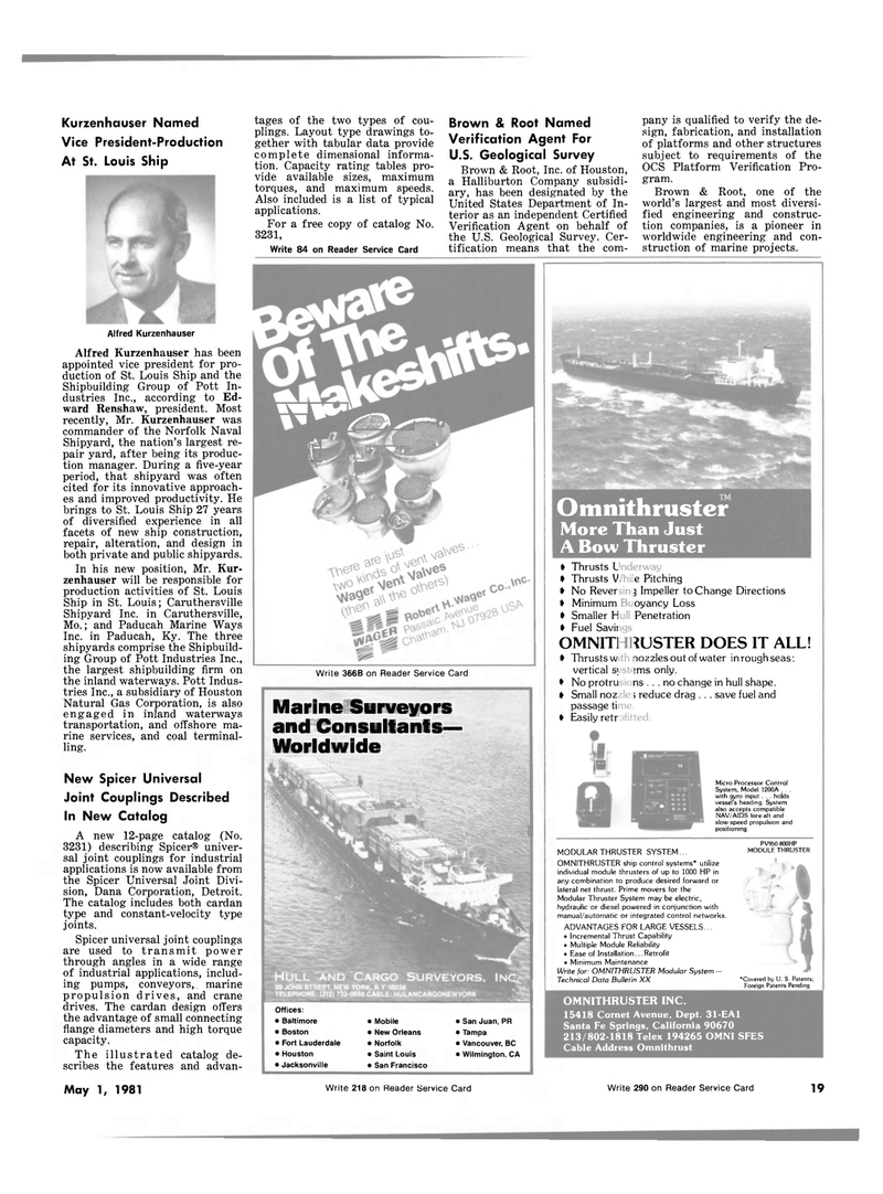 Maritime Reporter Magazine, page 15,  May 1981
