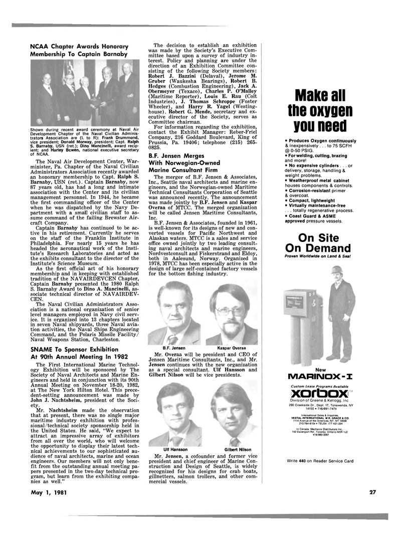 Maritime Reporter Magazine, page 23,  May 1981