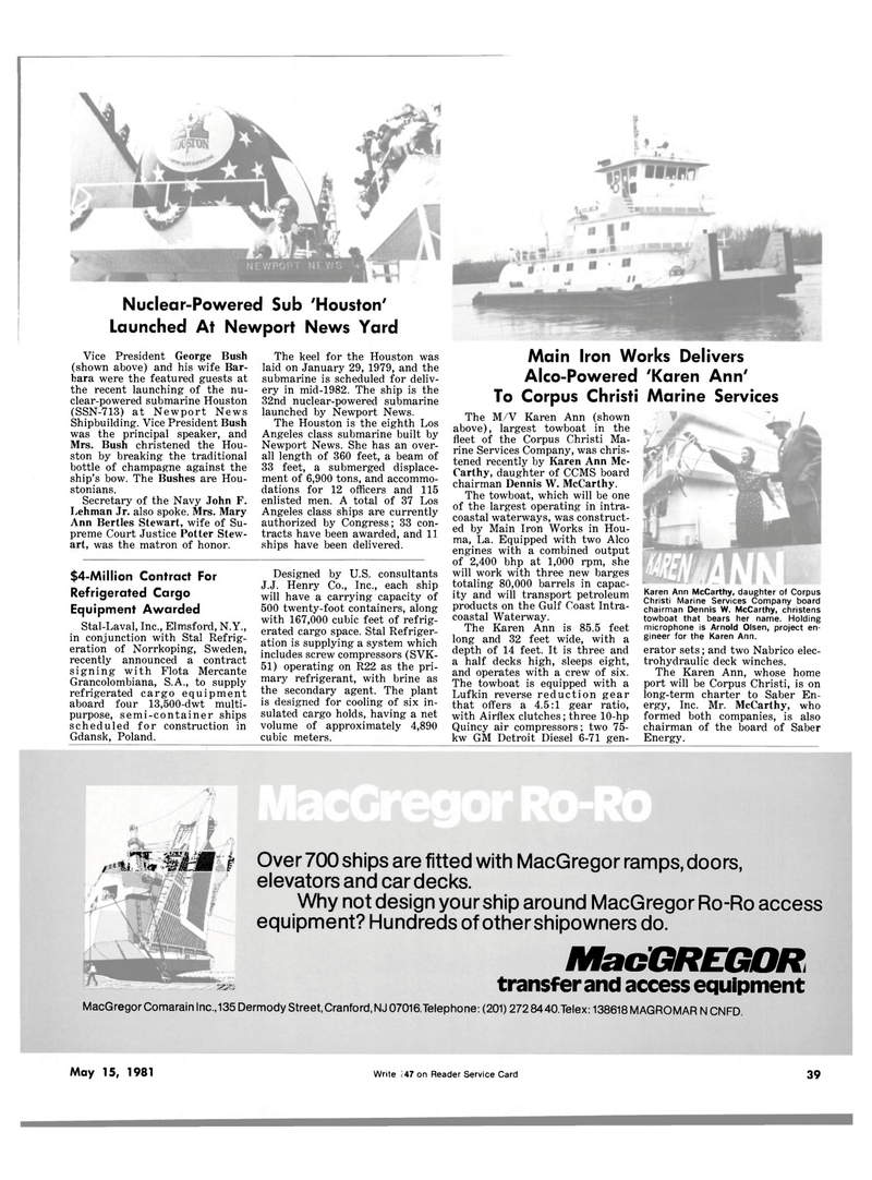 Maritime Reporter Magazine, page 37,  May 15, 1981