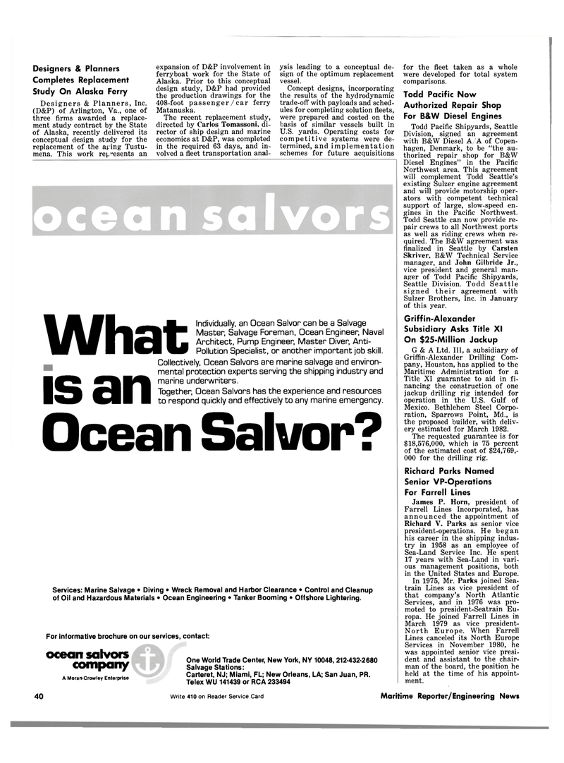 Maritime Reporter Magazine, page 38,  May 15, 1981