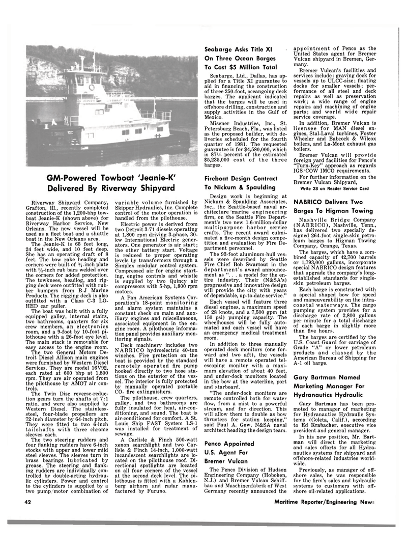 Maritime Reporter Magazine, page 3rd Cover,  May 15, 1981