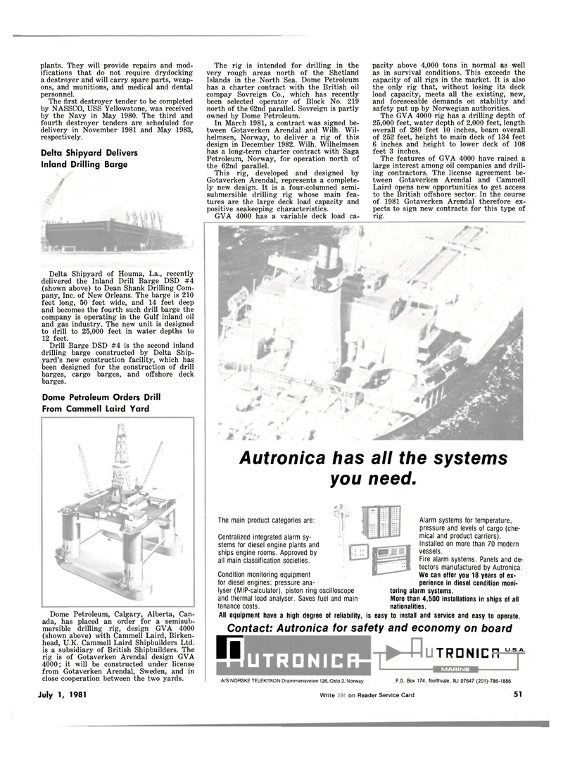 Maritime Reporter Magazine, page 49,  Jul 1981