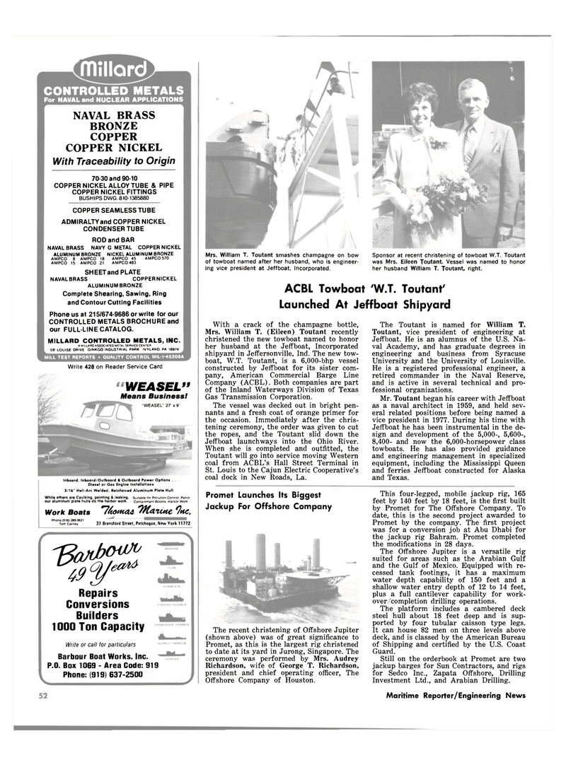 Maritime Reporter Magazine, page 3rd Cover,  Jul 1981