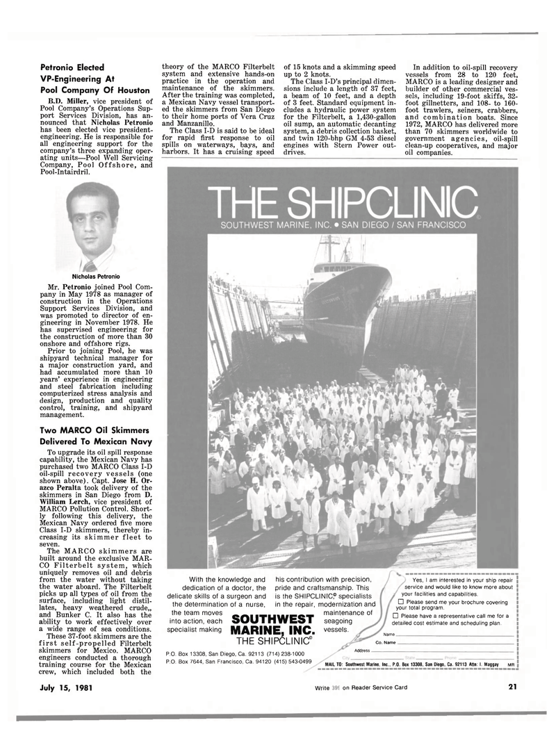 Maritime Reporter Magazine, page 19,  Jul 15, 1981