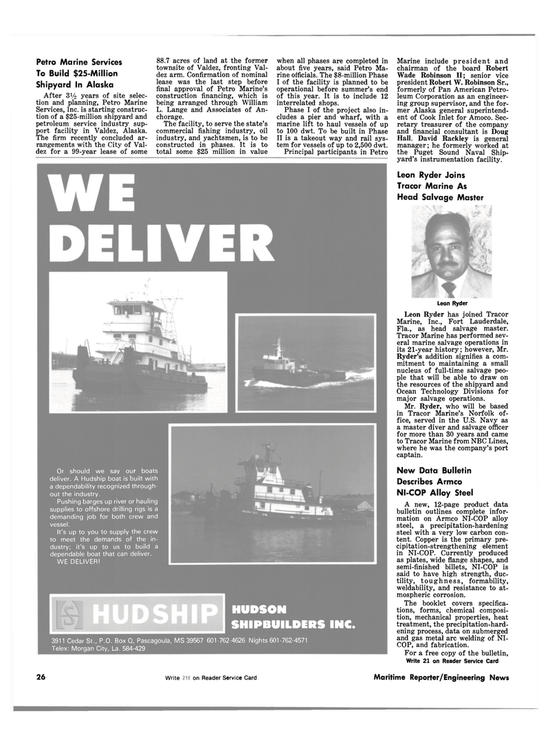 Maritime Reporter Magazine, page 24,  Jul 15, 1981