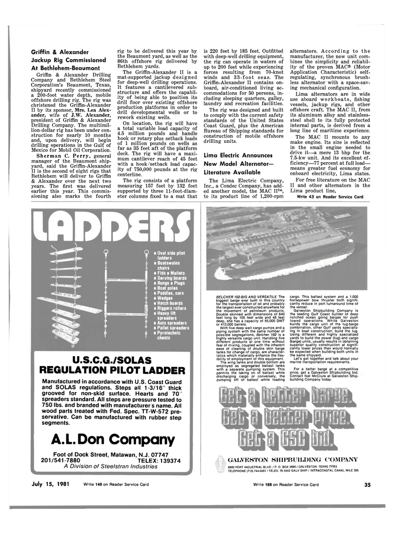Maritime Reporter Magazine, page 33,  Jul 15, 1981