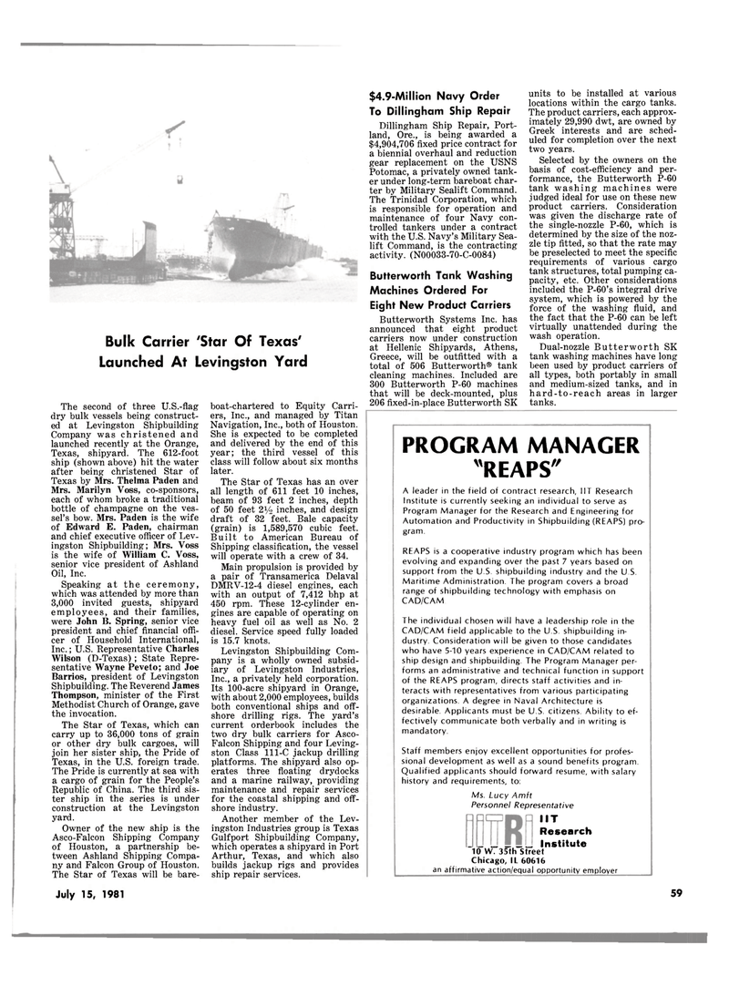 Maritime Reporter Magazine, page 3rd Cover,  Jul 15, 1981