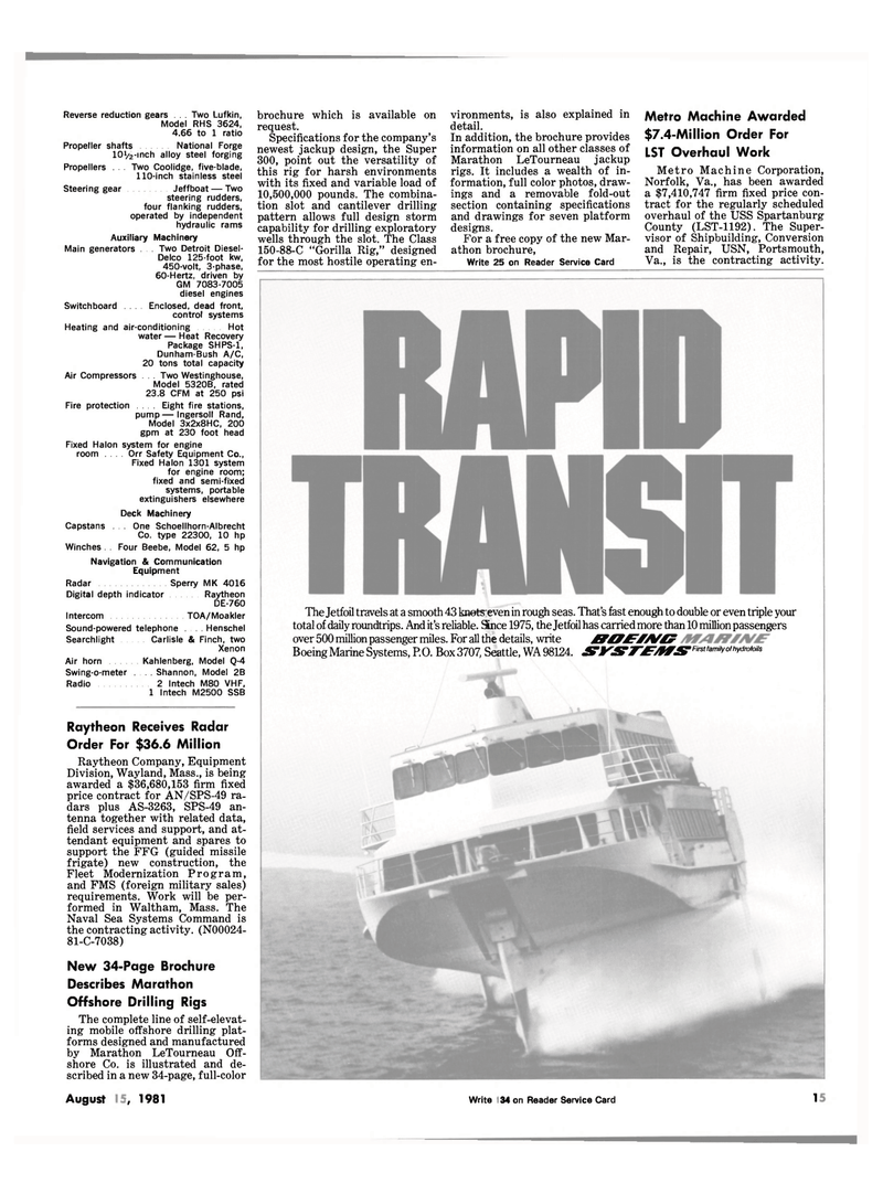 Maritime Reporter Magazine, page 11,  Aug 15, 1981
