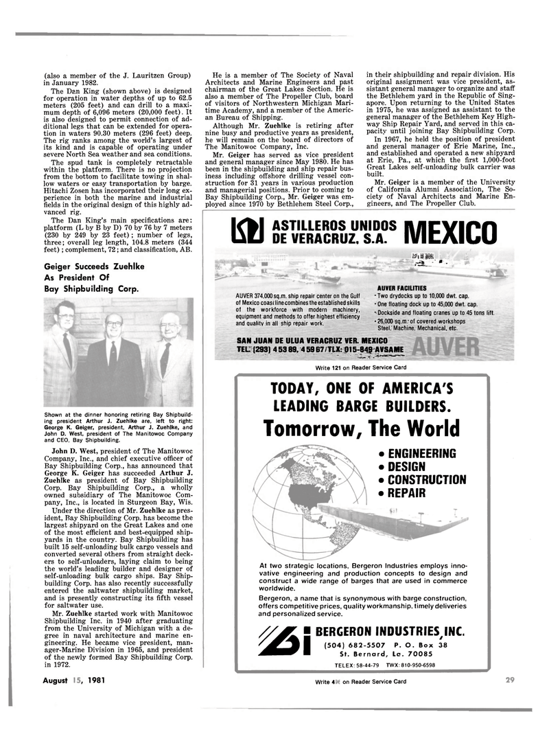 Maritime Reporter Magazine, page 23,  Aug 15, 1981