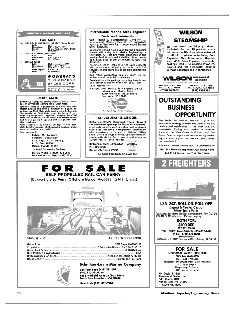 Maritime Reporter Magazine, page 44,  Aug 15, 1981