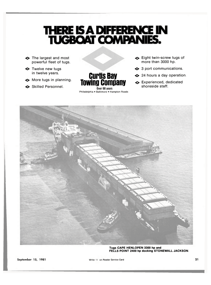 Maritime Reporter Magazine, page 19,  Sep 15, 1981