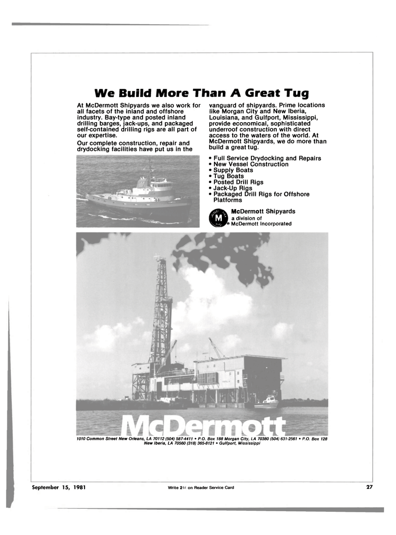 Maritime Reporter Magazine, page 25,  Sep 15, 1981