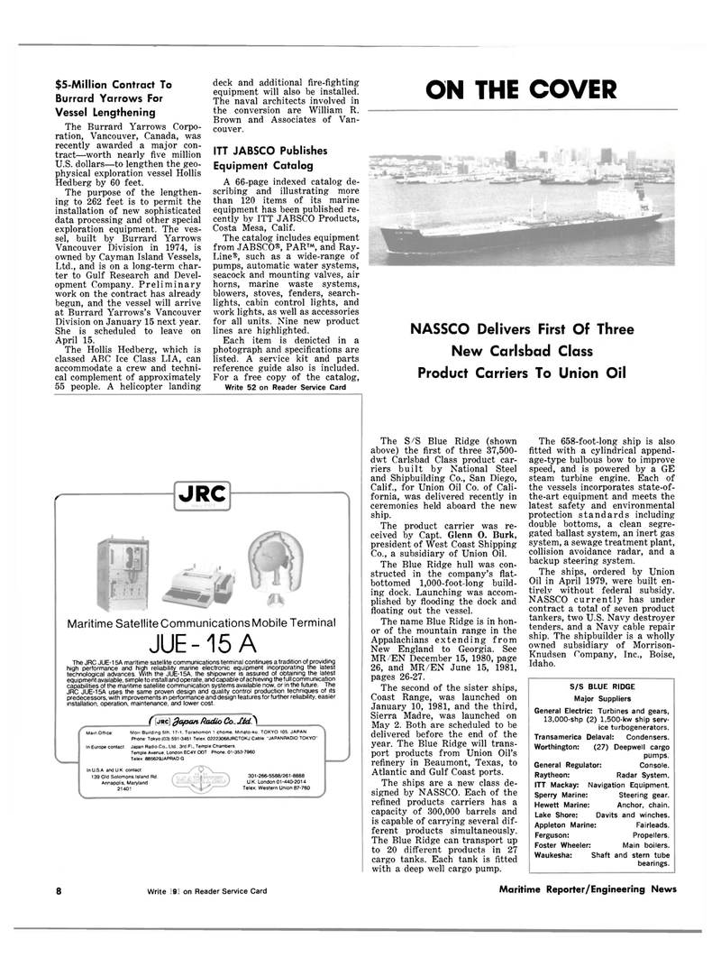 Maritime Reporter Magazine, page 6,  Sep 15, 1981