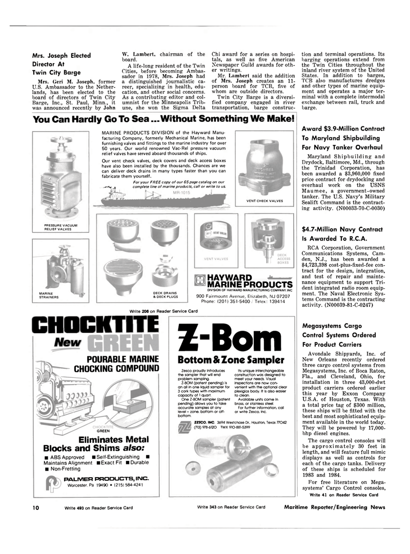 Maritime Reporter Magazine, page 8,  Oct 15, 1981