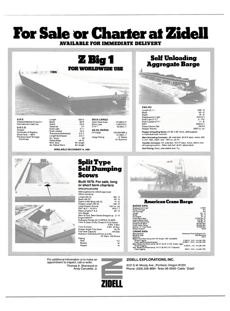 Maritime Reporter Magazine, page 63,  Oct 15, 1981