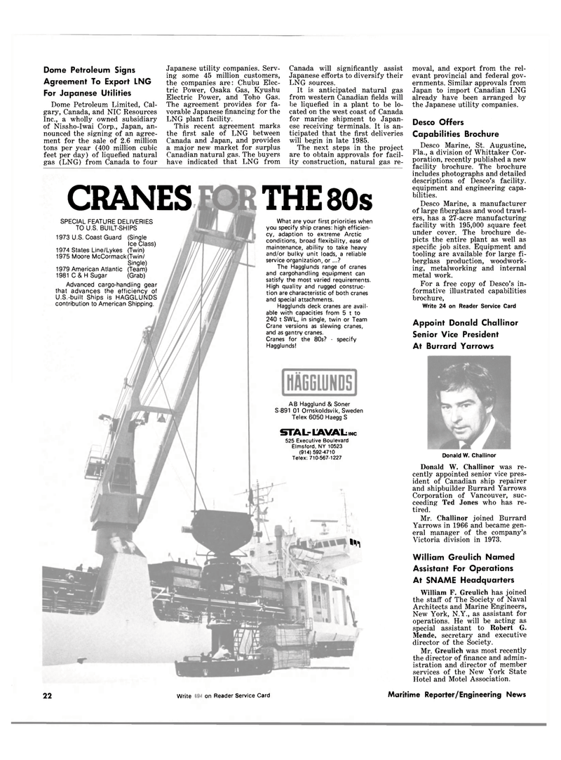 Maritime Reporter Magazine, page 24,  Nov 1981