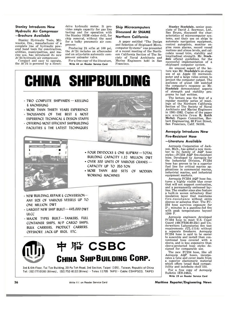 Maritime Reporter Magazine, page 38,  Nov 1981