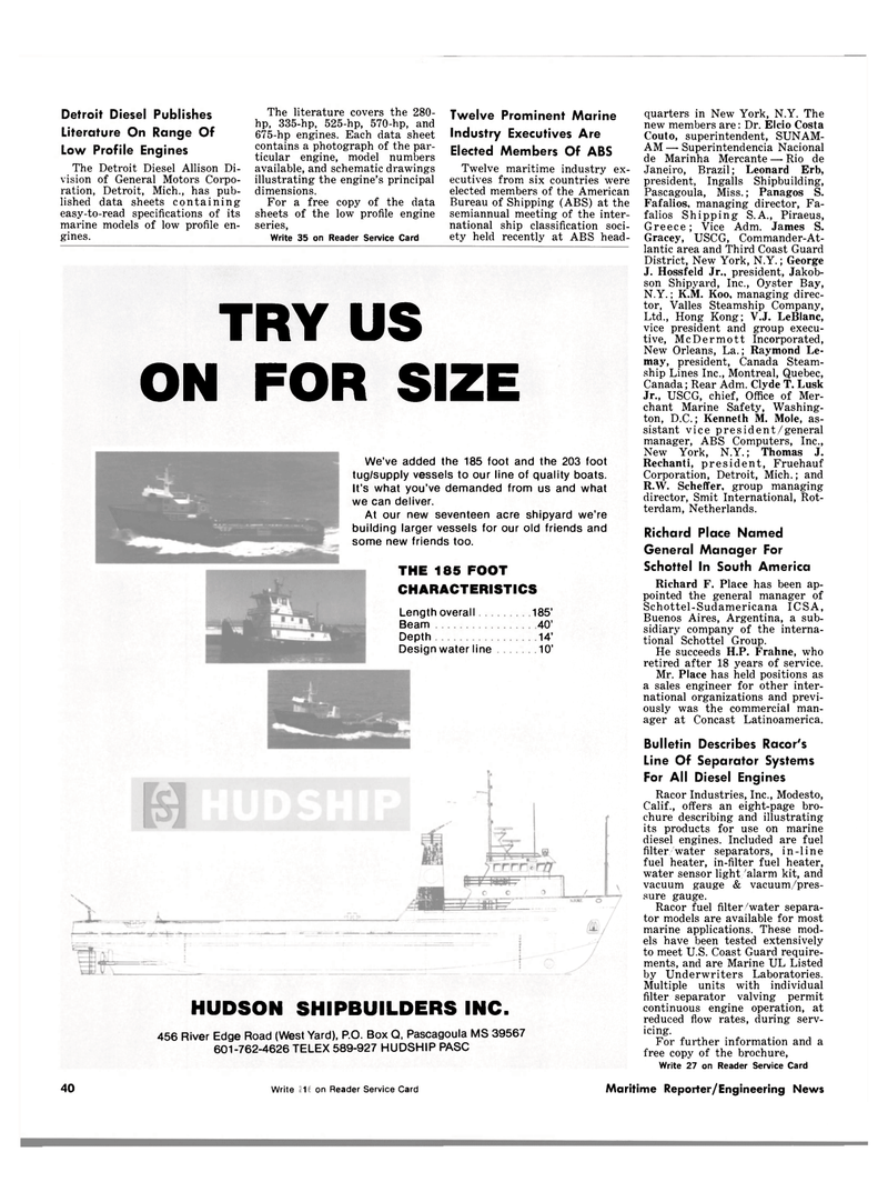 Maritime Reporter Magazine, page 42,  Nov 1981