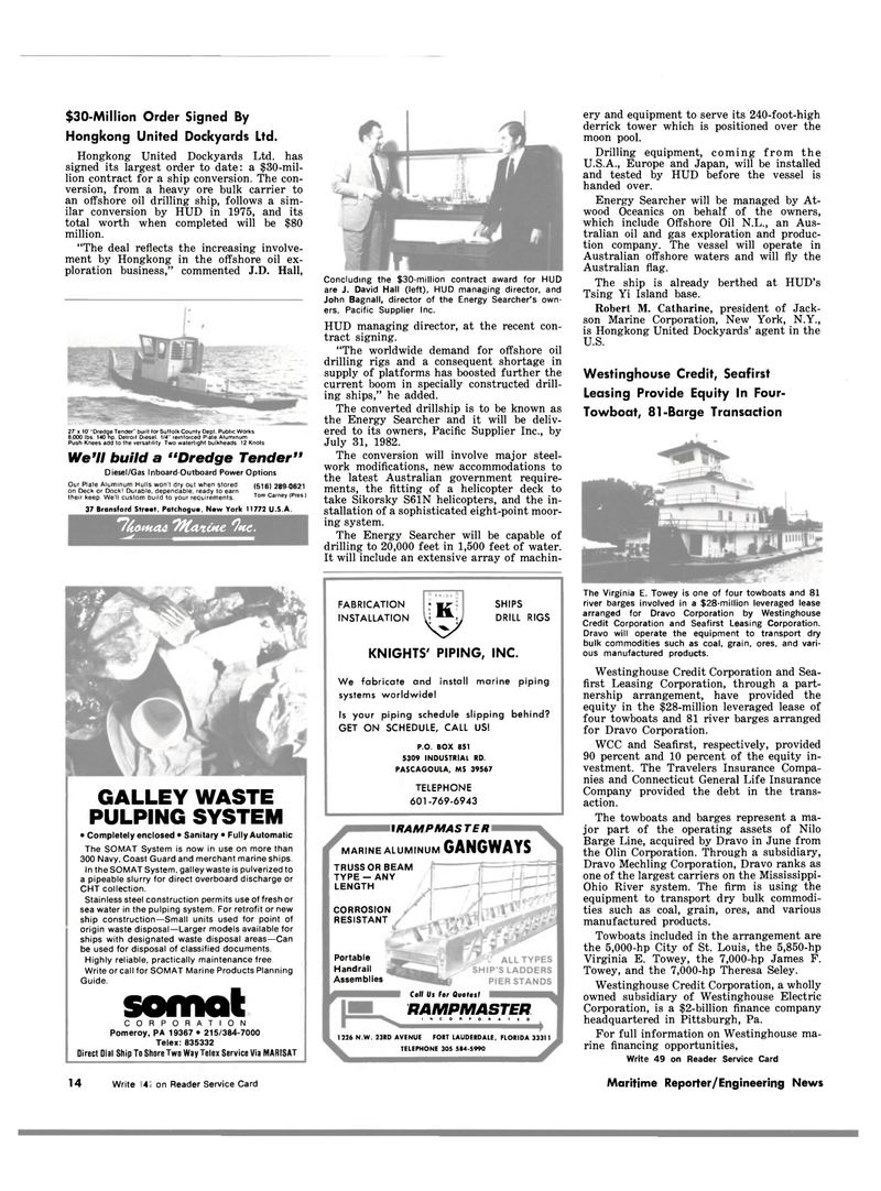 Maritime Reporter Magazine, page 10,  Nov 15, 1981