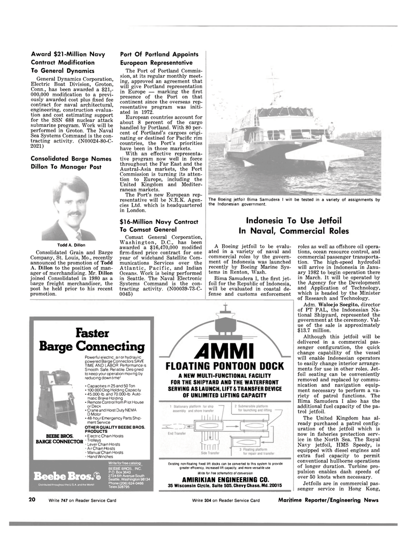 Maritime Reporter Magazine, page 16,  Nov 15, 1981