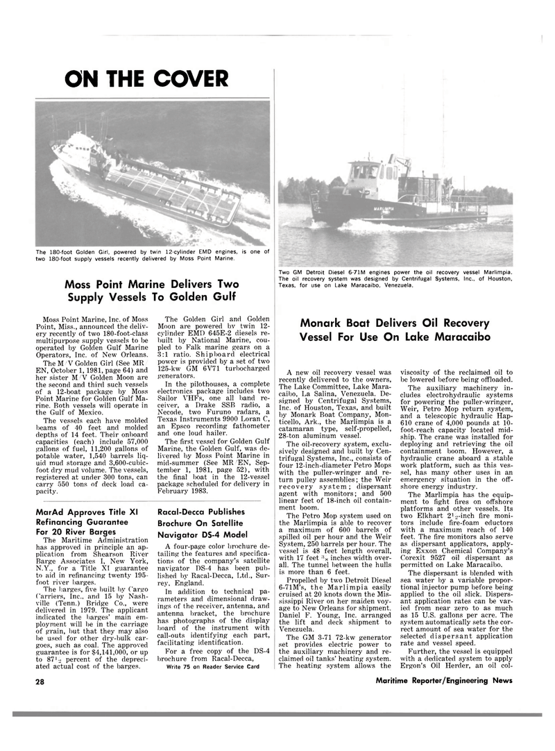 Maritime Reporter Magazine, page 24,  Nov 15, 1981