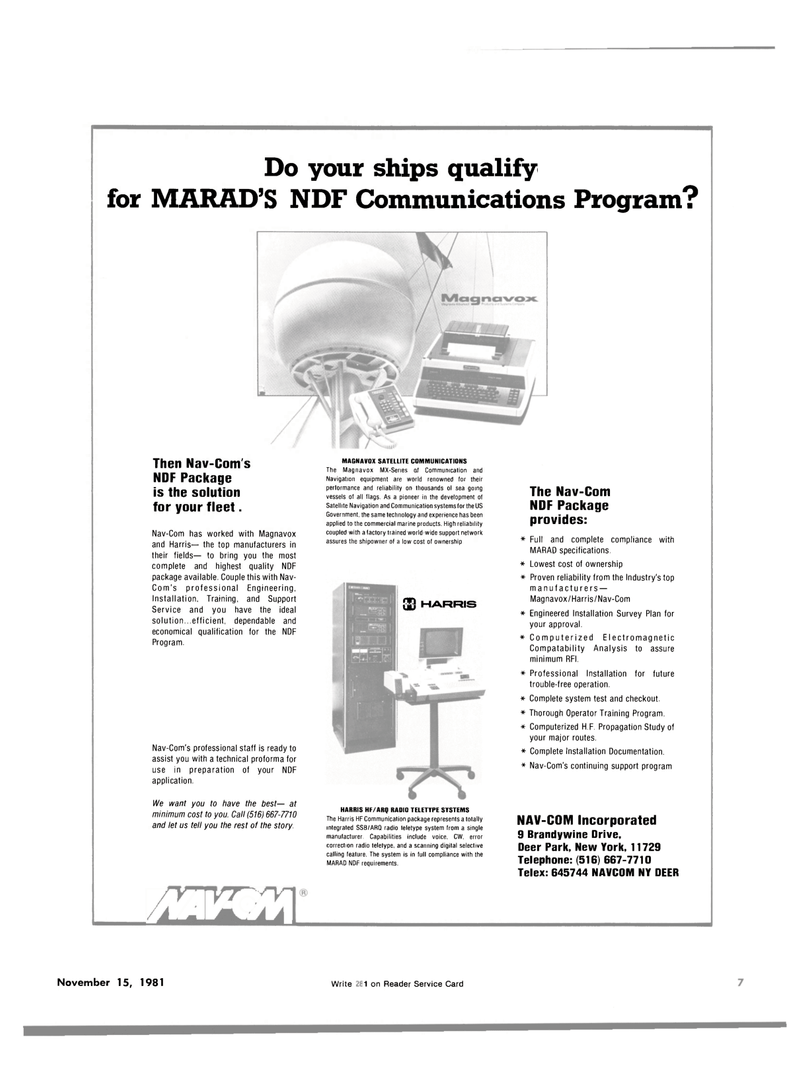 Maritime Reporter Magazine, page 3,  Nov 15, 1981