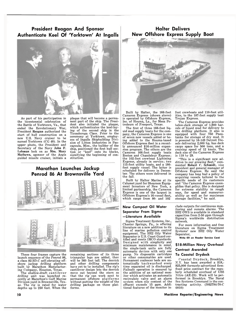 Maritime Reporter Magazine, page 6,  Nov 15, 1981