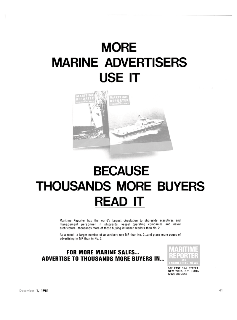 Maritime Reporter Magazine, page 29,  Dec 1981