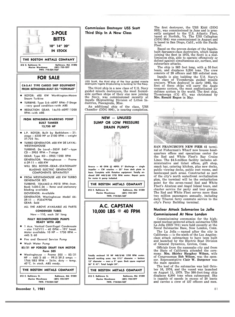 Maritime Reporter Magazine, page 47,  Dec 1981