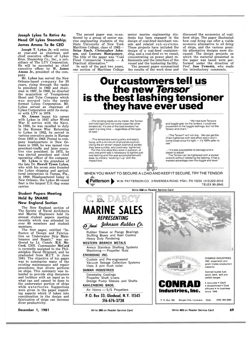 Maritime Reporter Magazine, page 49,  Dec 1981