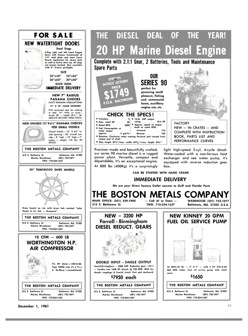 Maritime Reporter Magazine, page 55,  Dec 1981