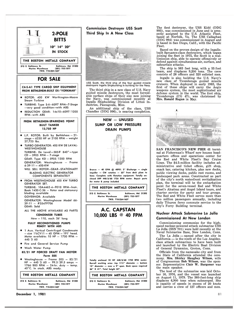 Maritime Reporter Magazine, page 59,  Dec 1981