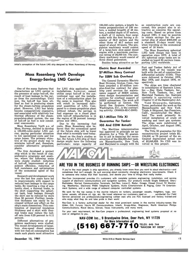 Maritime Reporter Magazine, page 33,  Dec 15, 1981