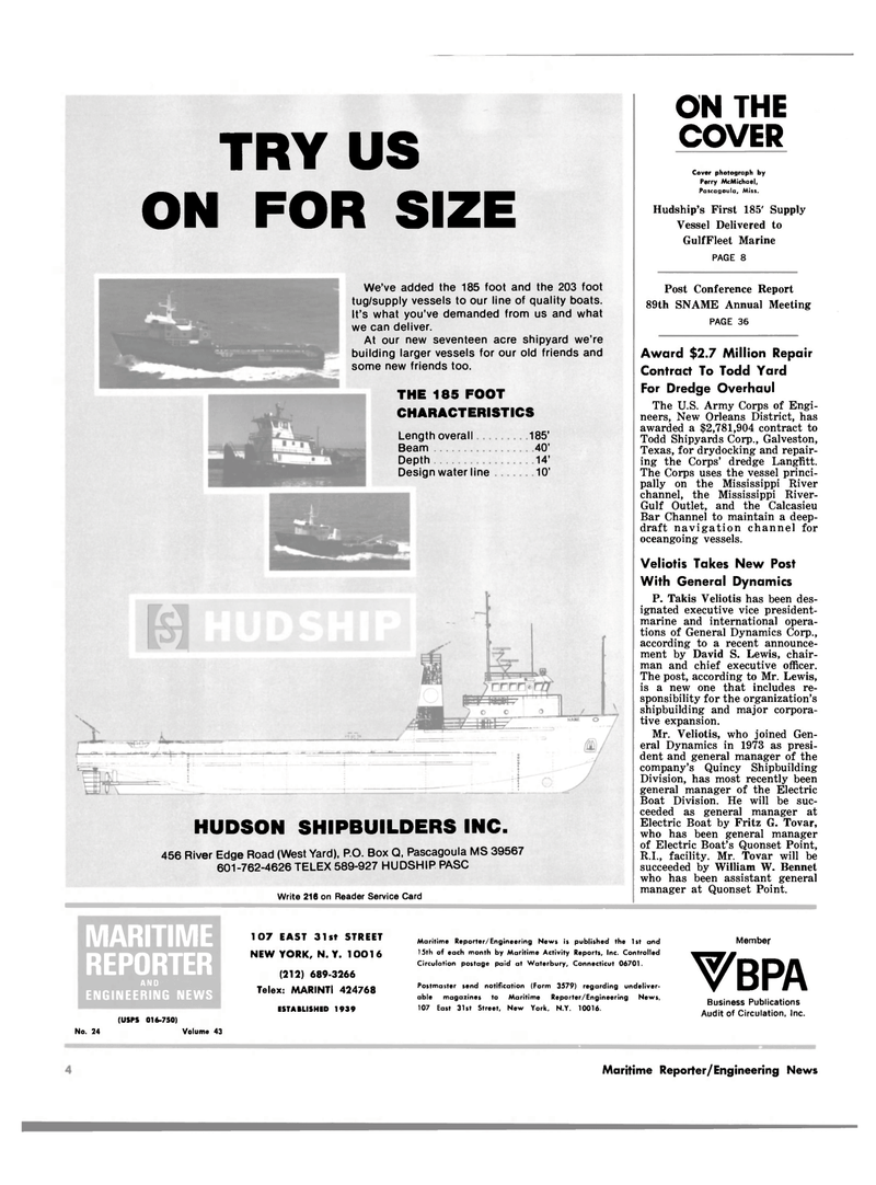 Maritime Reporter Magazine, page 2,  Dec 15, 1981