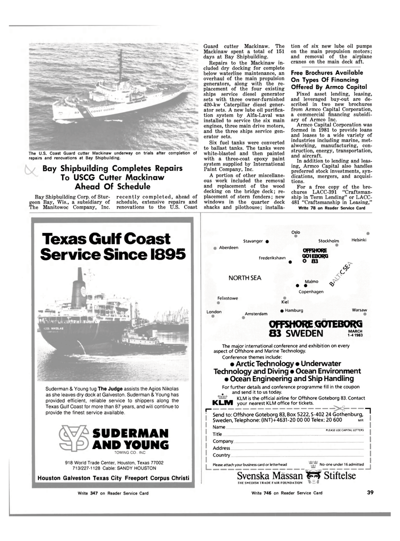 Maritime Reporter Magazine, page 35,  Feb 15, 1983