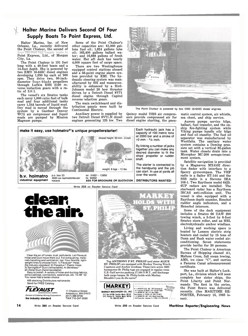 Maritime Reporter Magazine, page 12,  Mar 1983