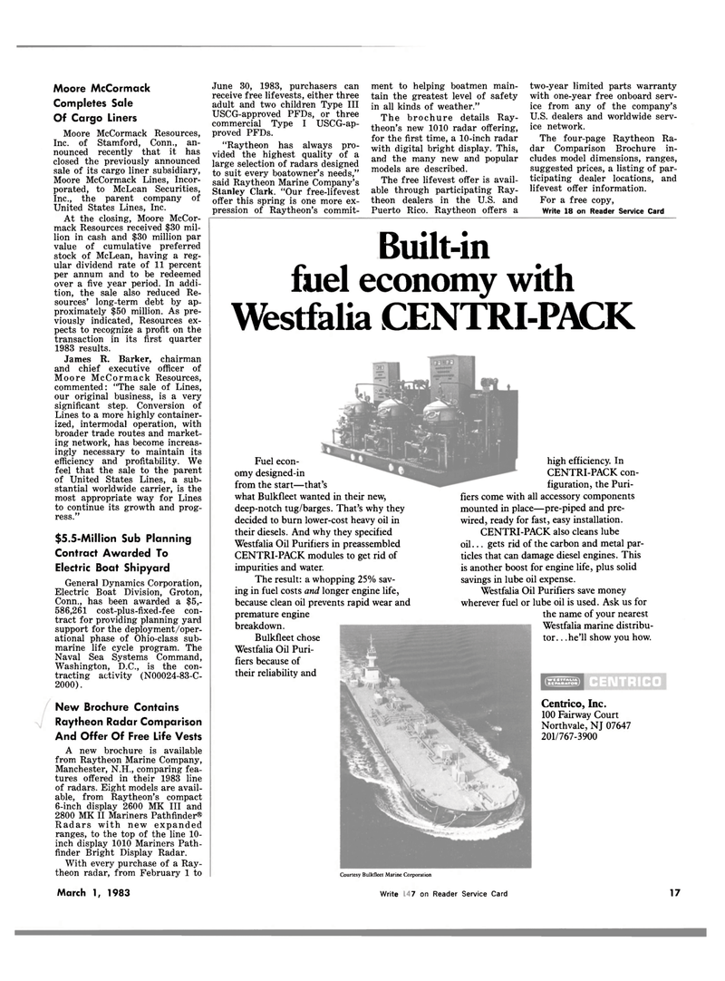 Maritime Reporter Magazine, page 15,  Mar 1983