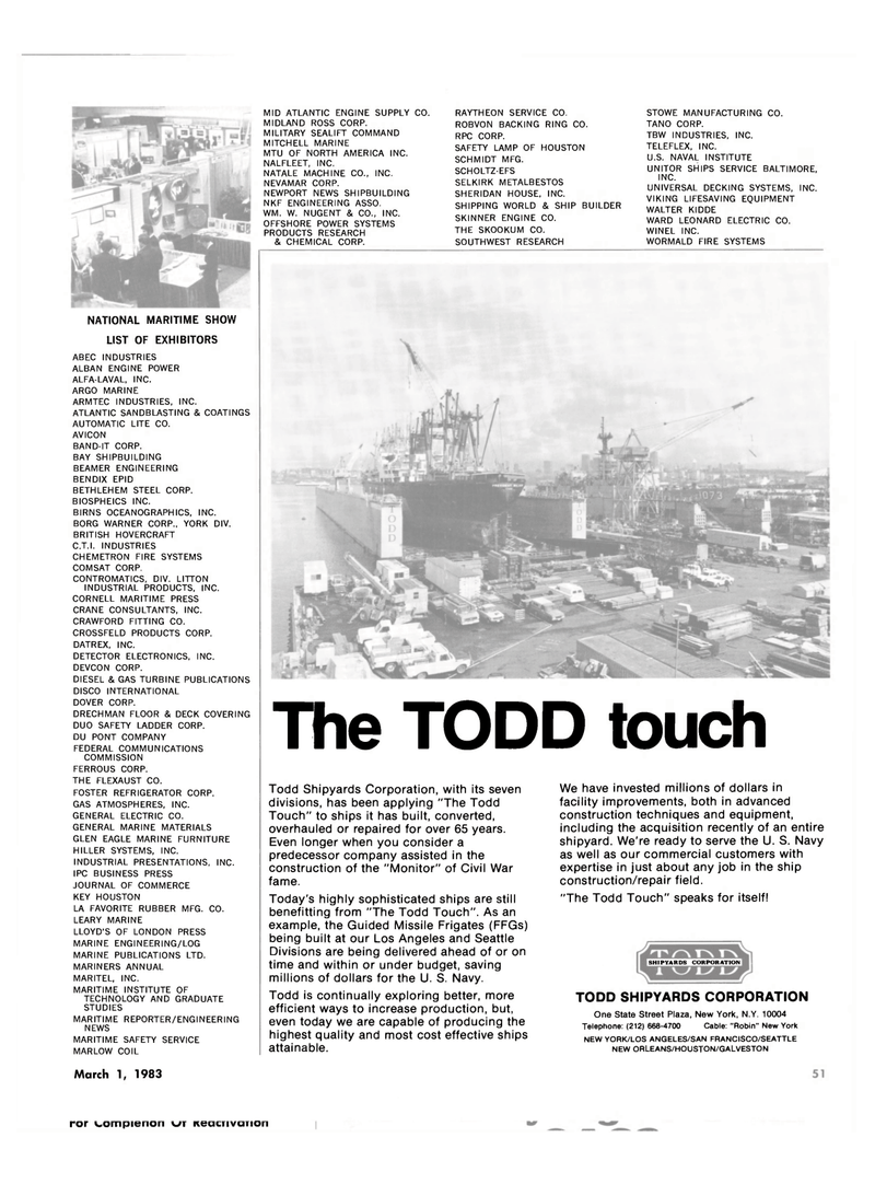 Maritime Reporter Magazine, page 49,  Mar 1983
