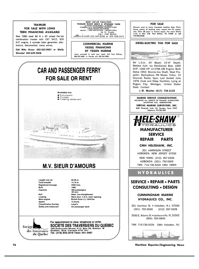 Maritime Reporter Magazine, page 3rd Cover,  Mar 1983