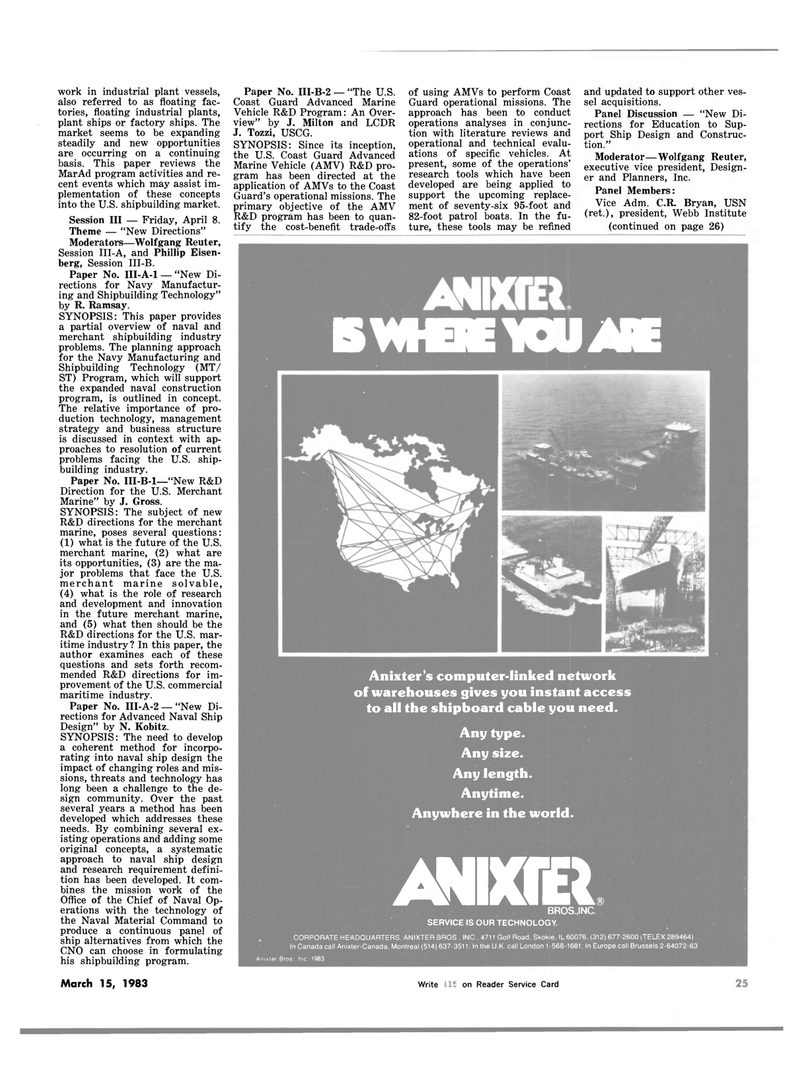 Maritime Reporter Magazine, page 25,  Mar 15, 1983