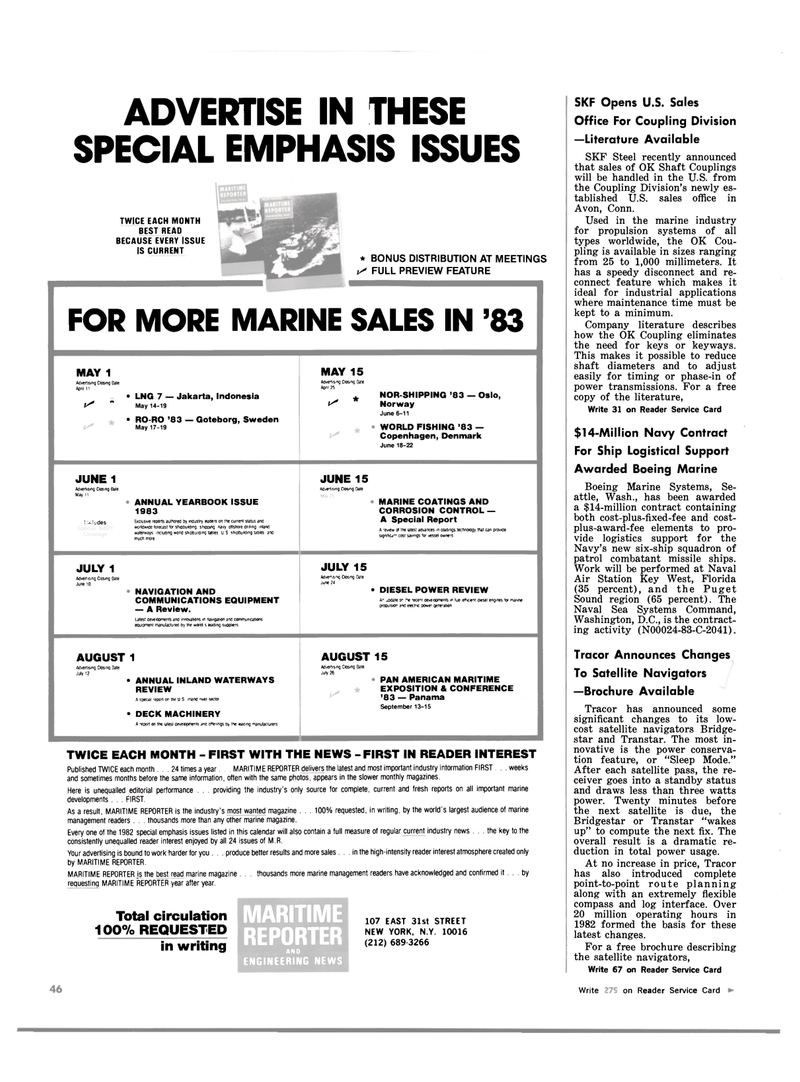 Maritime Reporter Magazine, page 48,  Mar 15, 1983