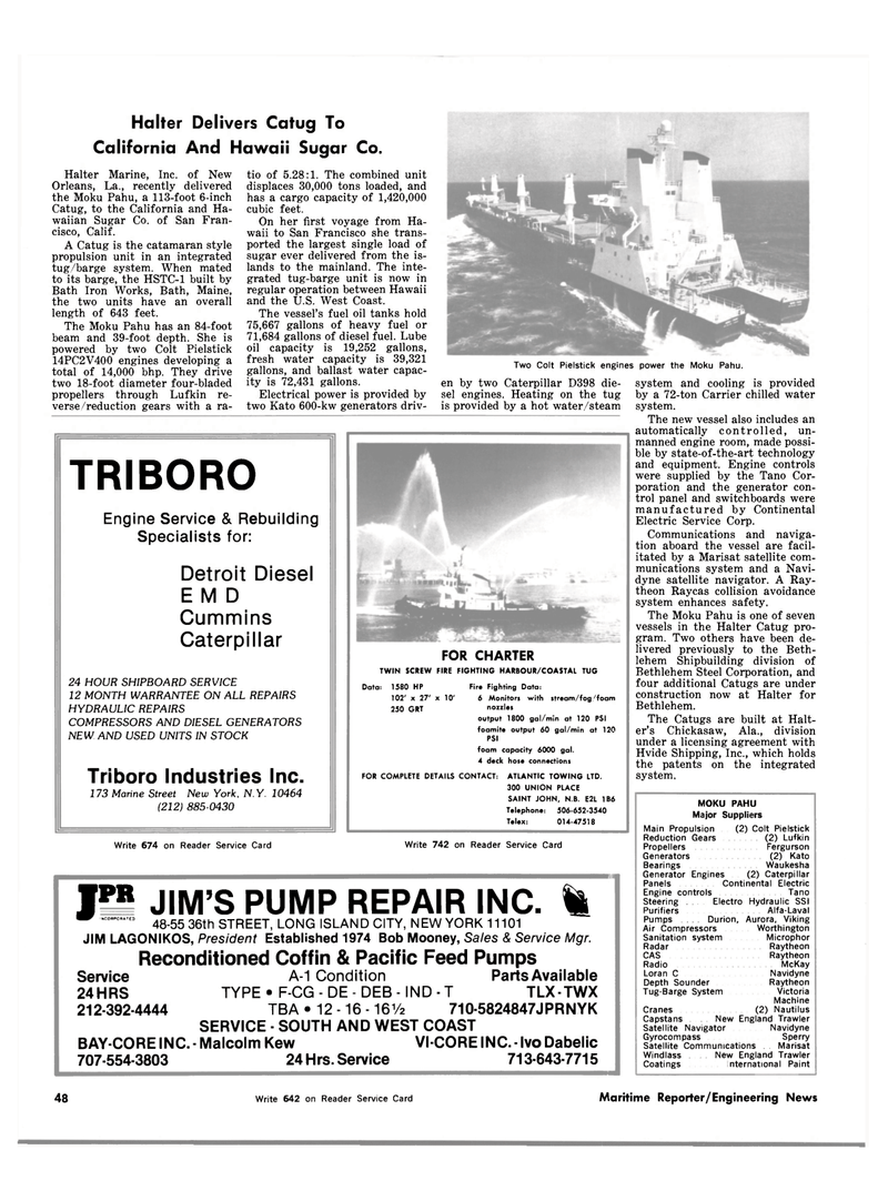 Maritime Reporter Magazine, page 50,  Mar 15, 1983