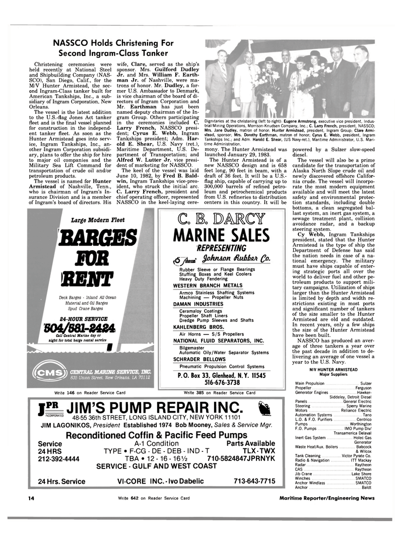 Maritime Reporter Magazine, page 12,  Aug 1983