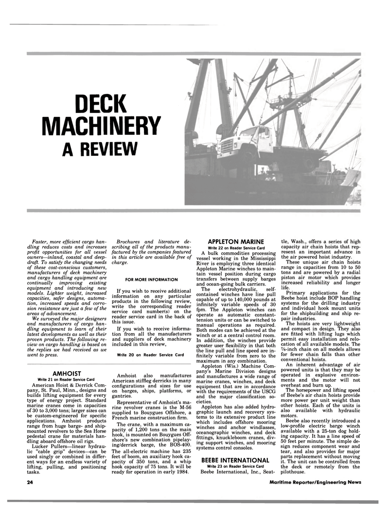 Maritime Reporter Magazine, page 22,  Aug 1983