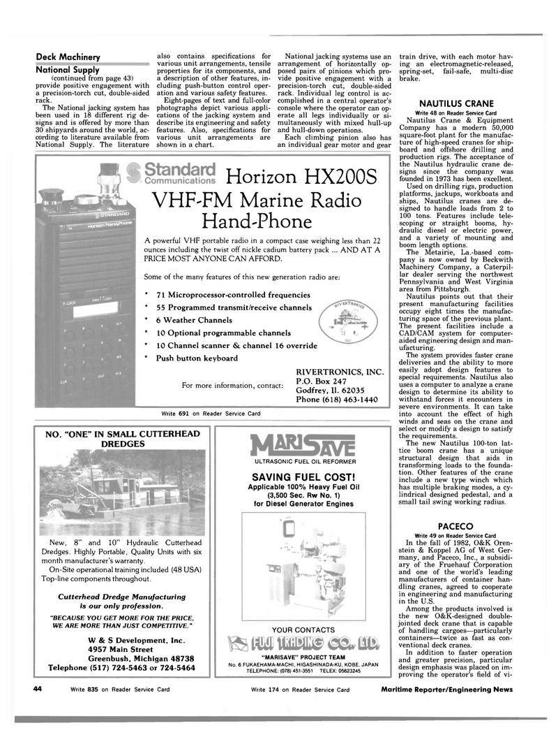 Maritime Reporter Magazine, page 42,  Aug 1983