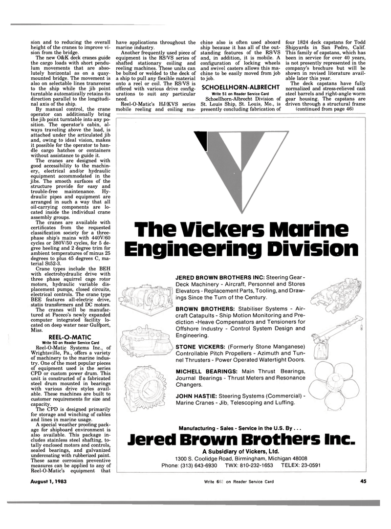 Maritime Reporter Magazine, page 43,  Aug 1983