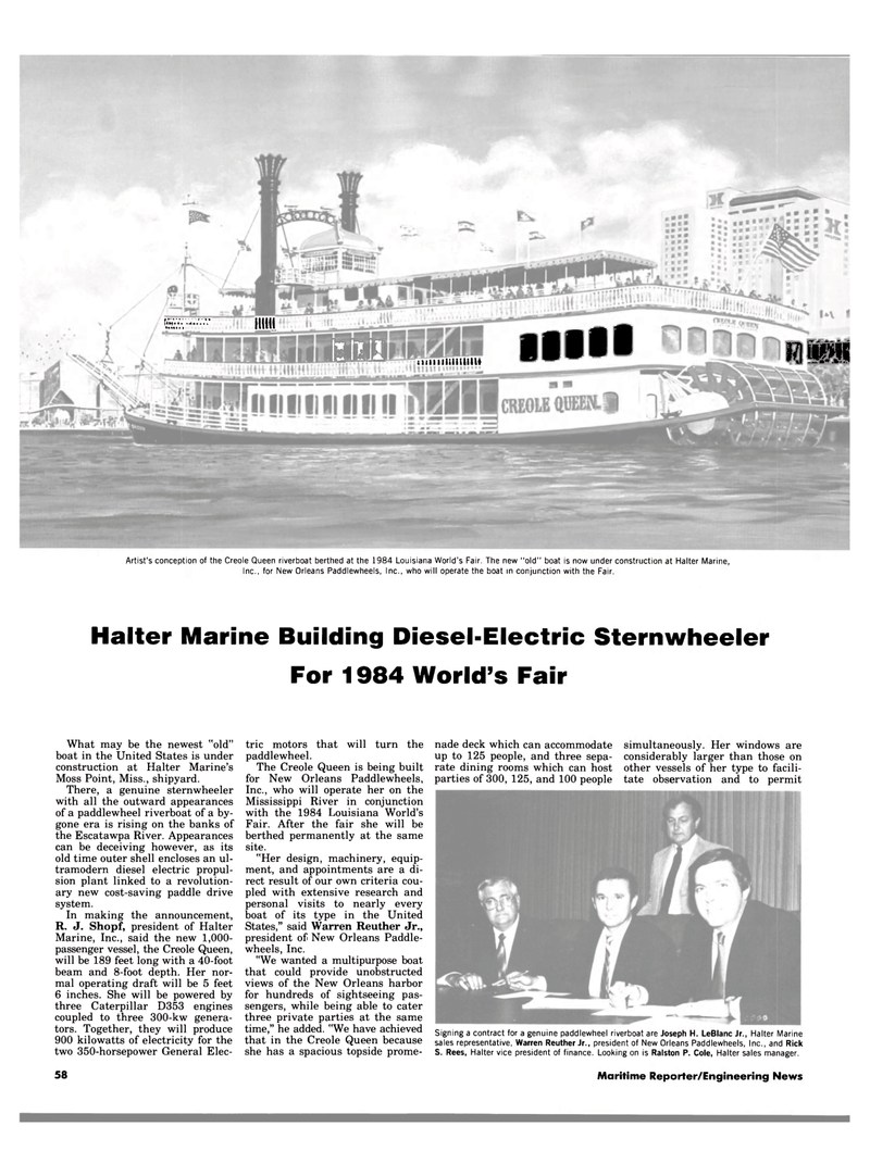Maritime Reporter Magazine, page 58,  Aug 1983
