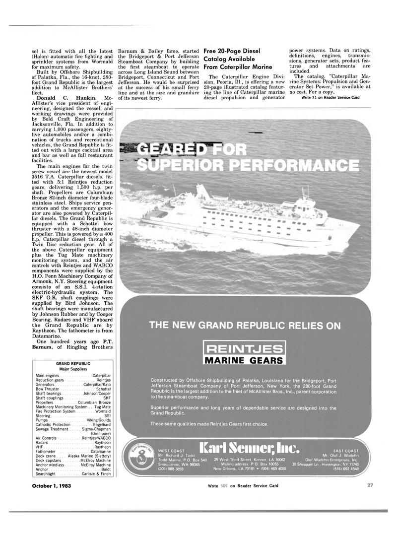 Maritime Reporter Magazine, page 23,  Oct 1983